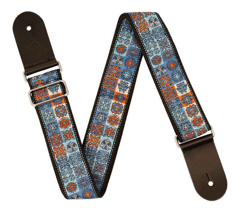 XTR | LS334 | Vintage Jacquard Weave Guitar Strap | Light Blue XTR | LS334 | Vintage Jacquard Weave Guitar Strap | Light Blue
